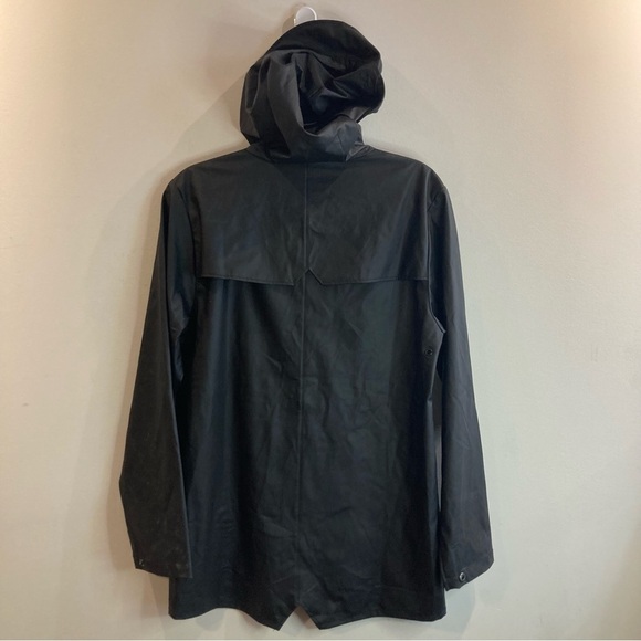 RAINS Sz XXS-XS Oversized Hooded Unlined Fishermen Style Cap Snap Rain Coat - Picture 9 of 16